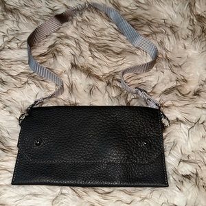 Jesse & Co Charcoal Pebble Leather Convertible Belt Bag BNNT